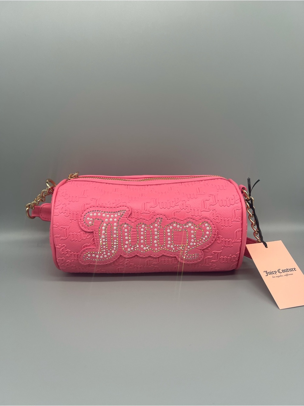 Juicy couture string of pearls roll bag purse
